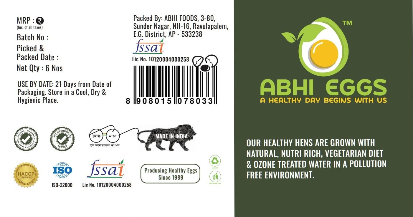 ABHI EGGS Nutri+ With Immunity Boosters Eggs Box (Pack of 6). - Image 6